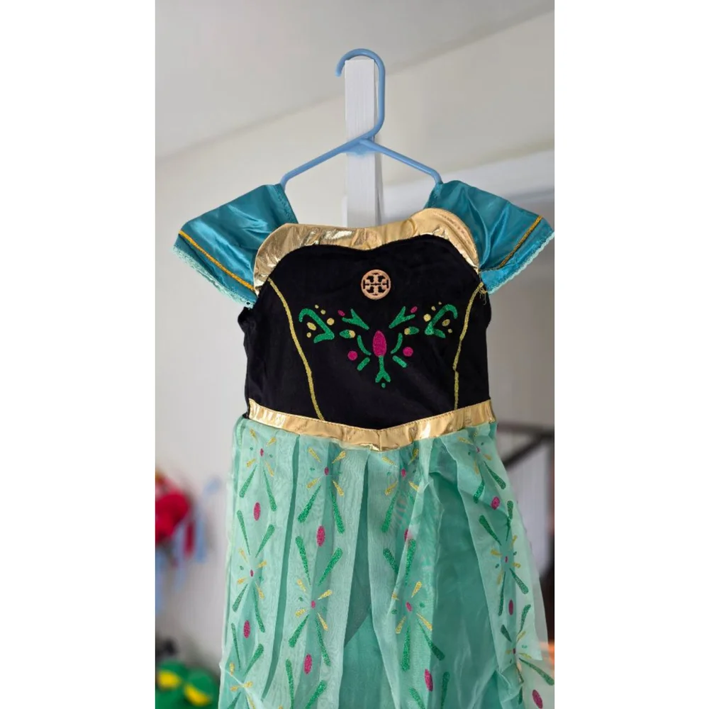 Princess Anna Frozen Queen Dress - Green - 8/9 Years